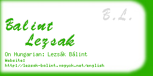 balint lezsak business card