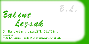 balint lezsak business card